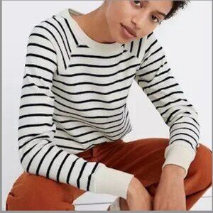 Madewell Luxe Raglan Sweatshirt in Stripe S